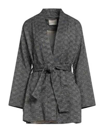 Momoní Woman Jacket Midnight Blue Size 6 Cotton, Polyamide, Polyester In Animal Print