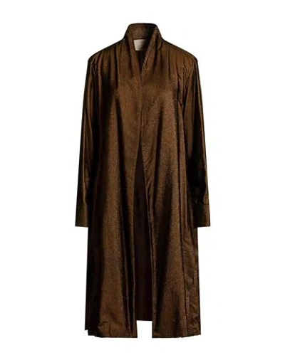Momoní Woman Jacket Military Green Size 4 Viscose, Polyester, Polyolefin In Brown