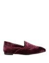 Momoní Woman Loafers Burgundy Size 7 Viscose, Polyamide In Red