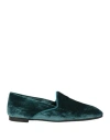 Momoní Woman Loafers Deep Teal Size 11 Viscose, Polyamide In Green