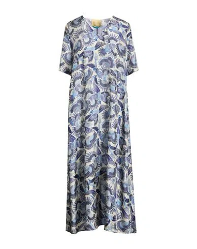 Momoní Woman Maxi Dress Azure Size 8 Silk In Blue