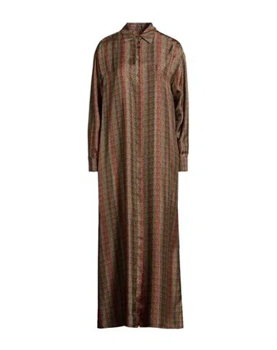 Momoní Woman Maxi Dress Brown Size 10 Silk