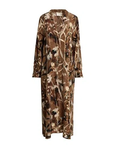 Momoní Woman Maxi Dress Brown Size 2 Silk