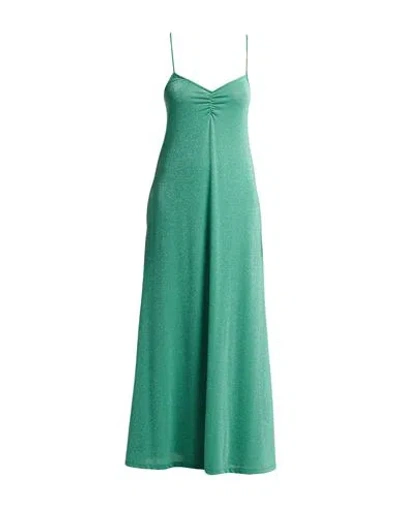 Momoní Woman Maxi Dress Green Size 6 Polyester, Viscose, Polyamide, Metallic Polyester, Elastane