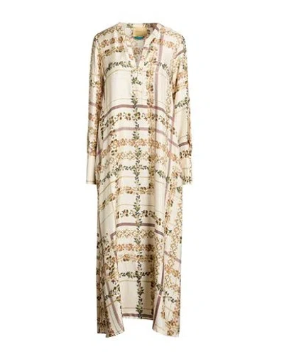 Momoní Woman Maxi Dress Ivory Size 12 Silk In Multi