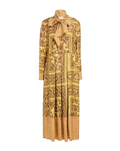 Momoní Woman Maxi Dress Lime Green Size 8 Silk