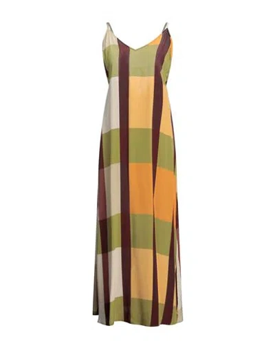 Momoní Woman Maxi Dress Military Green Size 8 Silk