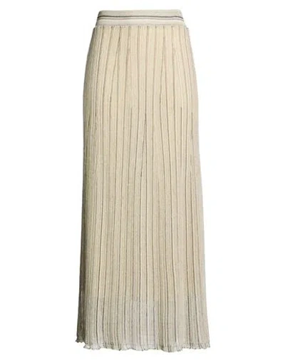 Momoní Woman Maxi Skirt Cream Size L Viscose, Polyamide, Metallic Fiber In White