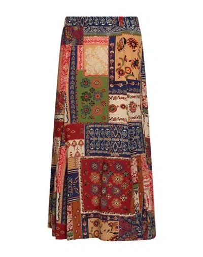 Momoní Woman Maxi Skirt Rust Size 6 Silk In Multi