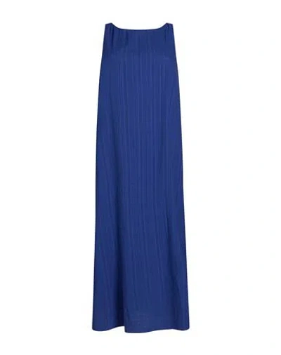 Momoní Woman Midi Dress Navy Size 6 Cotton, Viscose, Modal, Silk In Blue