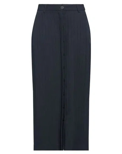 Momoní Woman Midi Skirt Midnight Blue Size 2 Viscose, Wool