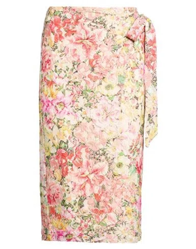 Momoní Woman Midi Skirt Pink Size 8 Viscose, Cotton, Polyamide In Multi
