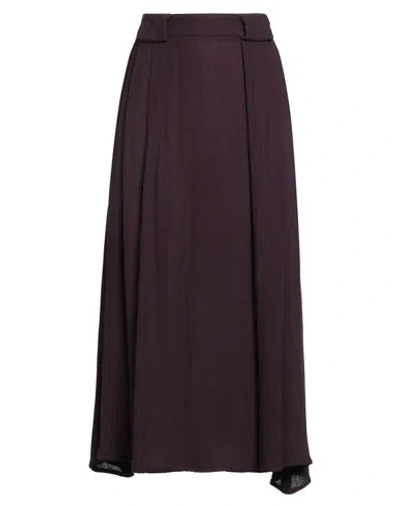 Momoní Woman Midi Skirt Plum Size 8 Viscose, Wool