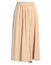 Momoní Woman Midi Skirt Sand Size 2 Virgin Wool, Polyester, Viscose, Polyamide, Elastane In Neutral