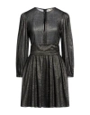 Momoní Woman Mini Dress Bronze Size 2 Virgin Wool, Polyester, Polyamide In Black