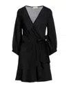 Momoní Woman Mini Dress Black Size M Polyester, Viscose, Polyamide, Elastane In Black