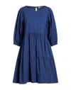 Momoní Woman Mini Dress Blue Size 8 Cotton, Elastane In Blue