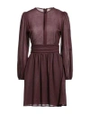 Momoní Woman Mini Dress Burgundy Size 6 Virgin Wool, Polyester, Polyamide In Red