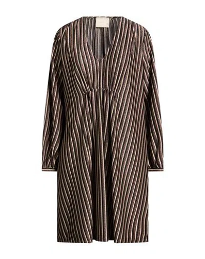 Momoní Woman Mini Dress Copper Size 6 Polyester, Viscose, Metallic Polyester, Polyamide, Elastane In Multi