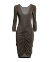 Momoní Woman Mini Dress Gold Size L Polyester, Viscose, Polyamide, Elastane