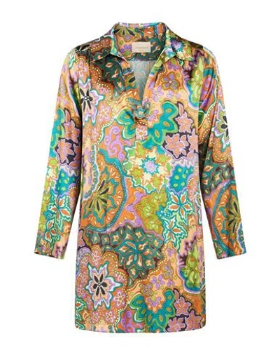 Momoní Woman Mini Dress Green Size 4 Silk, Elastane