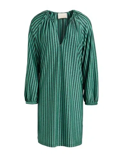 Momoní Woman Mini Dress Green Size 6 Polyester, Viscose, Metallic Polyester, Polyamide, Elastane