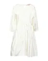 Momoní Woman Mini Dress Ivory Size 8 Cotton, Elastane In White