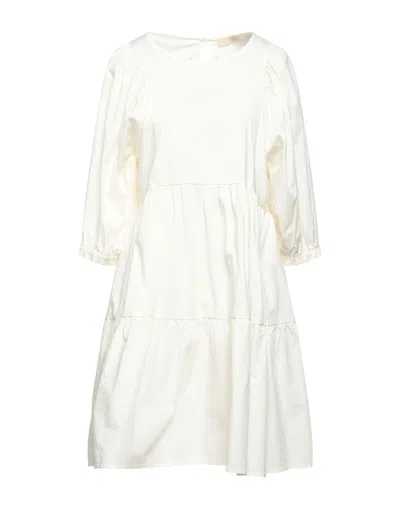 Momoní Woman Mini Dress Ivory Size 8 Cotton, Elastane In White