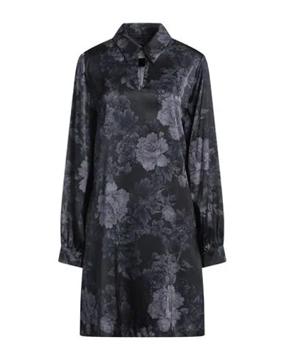Momoní Woman Mini Dress Midnight Blue Size 8 Silk, Elastane