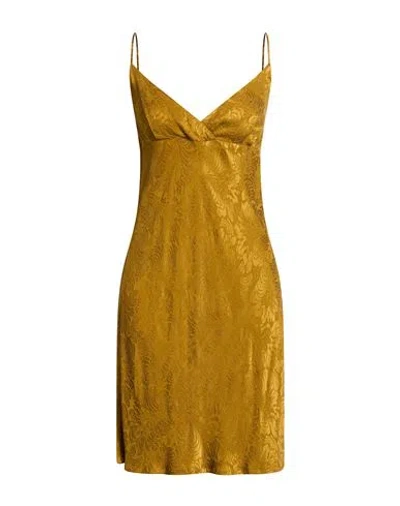Momoní Woman Mini Dress Mustard Size 6 Cupro, Viscose In Yellow