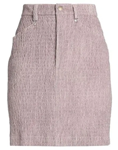 Momoní Woman Mini Skirt Dove Grey Size 8 Cotton, Elastane In Pink