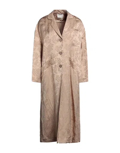 Momoní Woman Overcoat & Trench Coat Apricot Size 4 Linen, Viscose In Orange