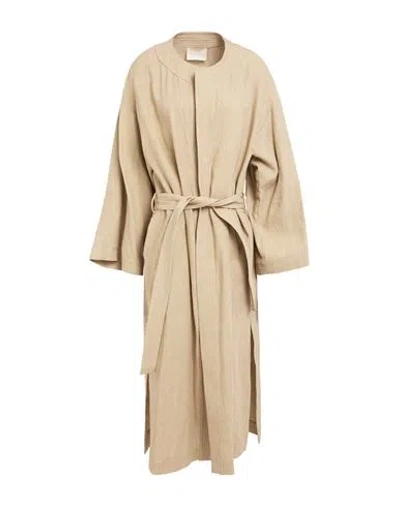 Momoní Woman Overcoat & Trench Coat Beige Size 6 Linen In Neutral