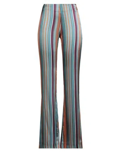 Momoní Woman Pants Azure Size 8 Silk, Elastane