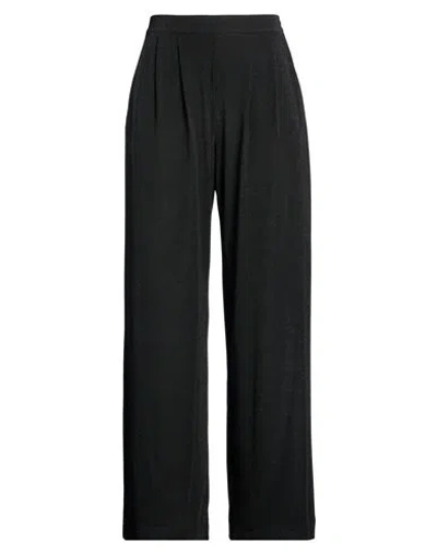 Momoní Woman Pants Black Size 2 Polyester, Viscose, Polyamide, Metallic Polyester, Elastane
