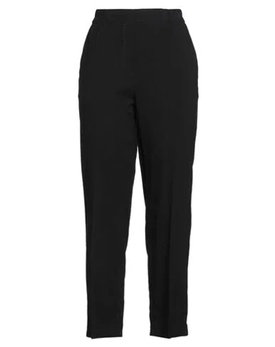 Momoní Woman Pants Black Size 8 Viscose, Linen