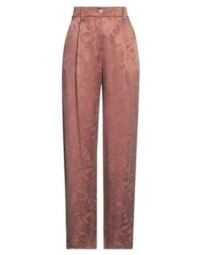Momoní Woman Pants Brick Size 8 Cupro, Viscose In Red
