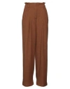 Momoní Woman Pants Brown Size 6 Virgin Wool, Polyester, Viscose, Polyamide, Elastane