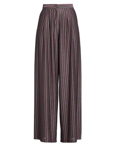 Momoní Woman Pants Burgundy Size 6 Polyester, Viscose, Metallic Polyester, Polyamide, Elastane In Red