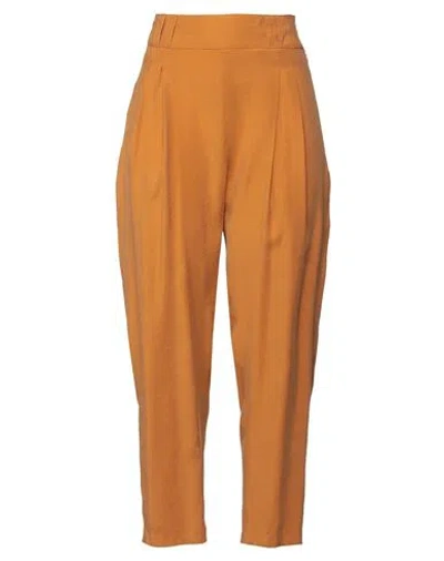 Momoní Woman Pants Camel Size 8 Modal, Polyester In Beige