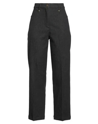 Momoní Woman Pants Charcoal Size 8 Cotton, Wool, Polyester, Elastane In Gray