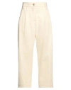 Momoní Woman Pants Cream Size 6 Cotton, Elastane In White