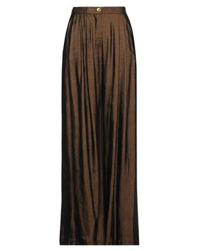 Momoní Woman Pants Dark Brown Size 6 Viscose, Polyester, Polyamide