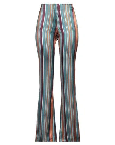 Momoní Woman Pants Deep Teal Size 2 Silk, Elastane In Green