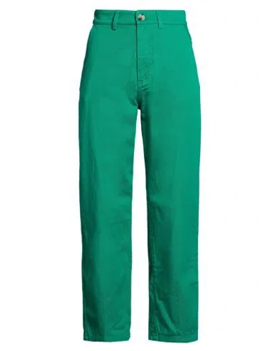 Momoní Woman Pants Emerald Green Size 10 Cotton
