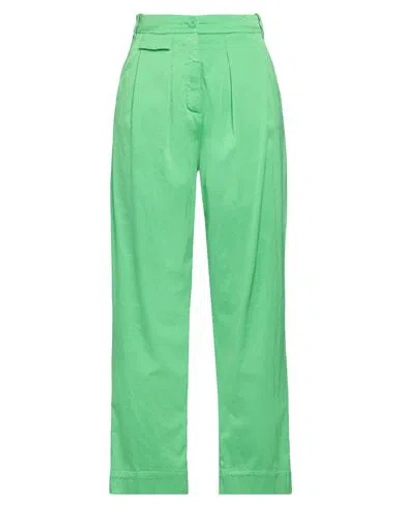 Momoní Woman Pants Green Size 8 Viscose, Cotton, Elastane
