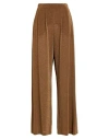 Momoní Woman Pants Khaki Size 4 Polyester, Viscose, Polyamide, Metallic Polyester, Elastane In Brown