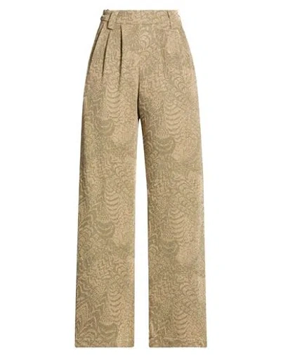 Momoní Woman Pants Khaki Size 4 Viscose, Polyamide, Metallic Fiber In Neutral