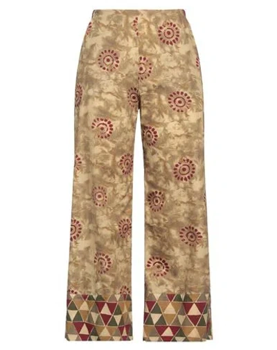 Momoní Woman Pants Military Green Size 10 Cotton In Neutral