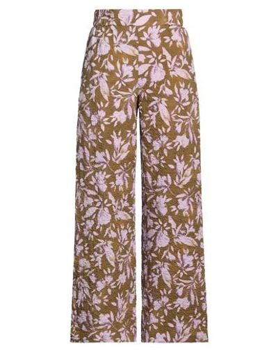 Momoní Woman Pants Military Green Size 4 Cotton, Elastane
